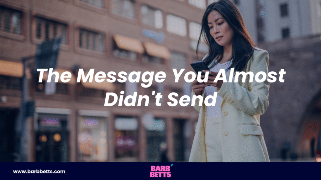 Woman looking at her phone before deciding to reach out first and strengthen a meaningful relationship.